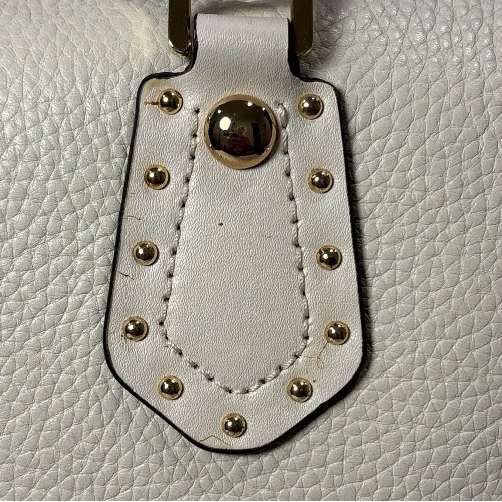 NWT Michael Kors Aria Medium Satchel Ecru Cream Pebbled Leather Purse Handbag - Picture 10 of 10